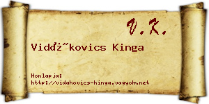 Vidákovics Kinga névjegykártya